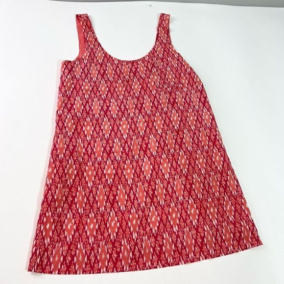 Joie Tank Shift Dress Women's Medium Silk Ikat Print Chest Pocket Lined Mini - Picture 1 of 9